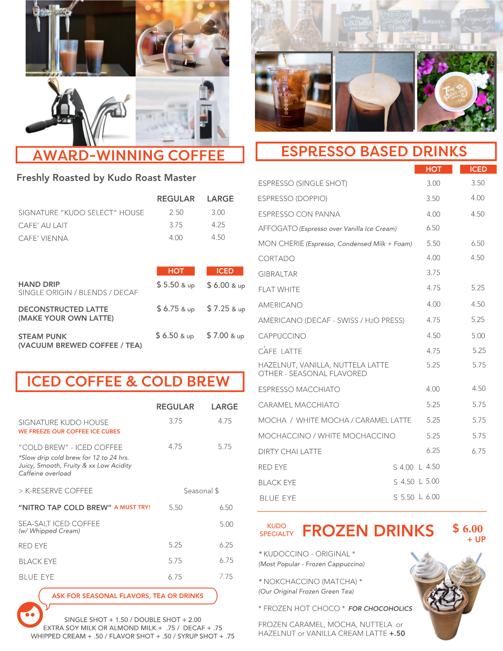 KUDO Cafe New Menu