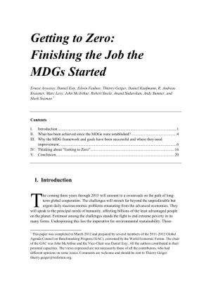 Getting to Zero: Finishing the Job the Mdgs Started