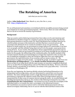 The Retaking of America