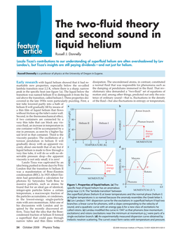 The Two-Fluid Theory and Second Sound in Liquid Helium