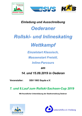 Ausschreibung Rollski Oederan 2019