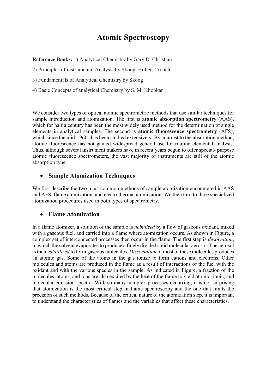 Atomic Spectroscopy