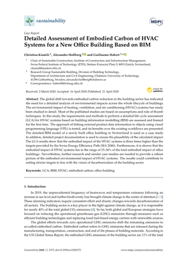 Detailed Assessment of Embodied Carbon of HVAC Systems for a New Oﬃce Building Based on BIM