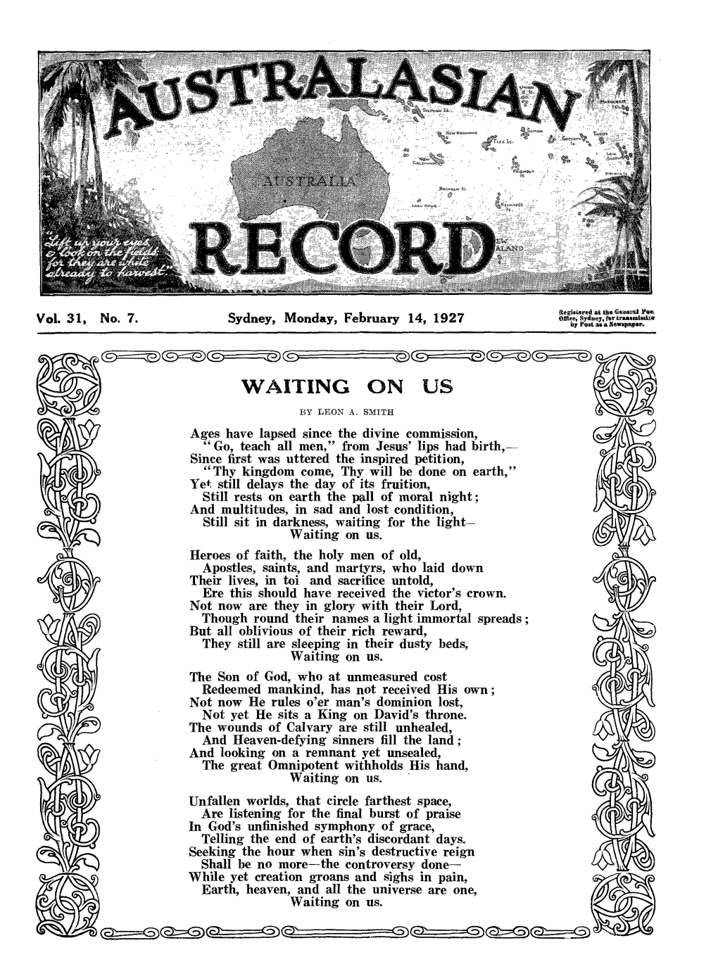 Australasian Record for 1927