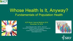 Fundamentals of Population Health