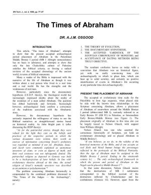 The Times of Abraham