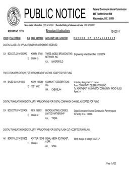 Broadcast Applications 12/4/2014