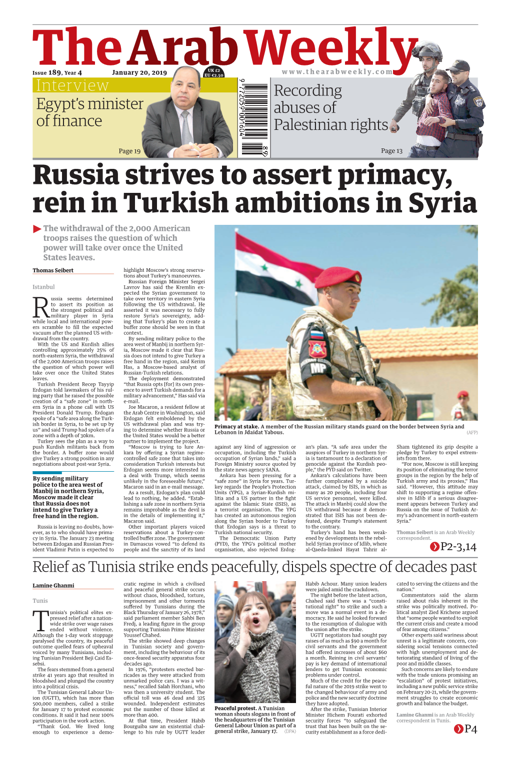 Russia Strives to Assert Primacy, Rein in Turkish Ambitions in Syria