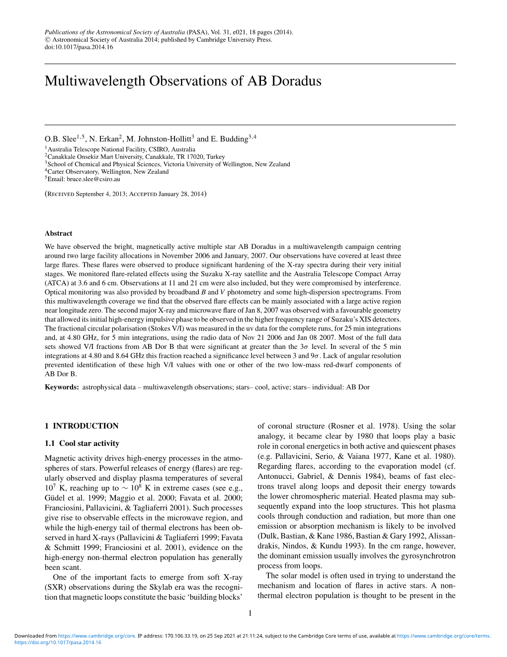 Multiwavelength Observations of AB Doradus