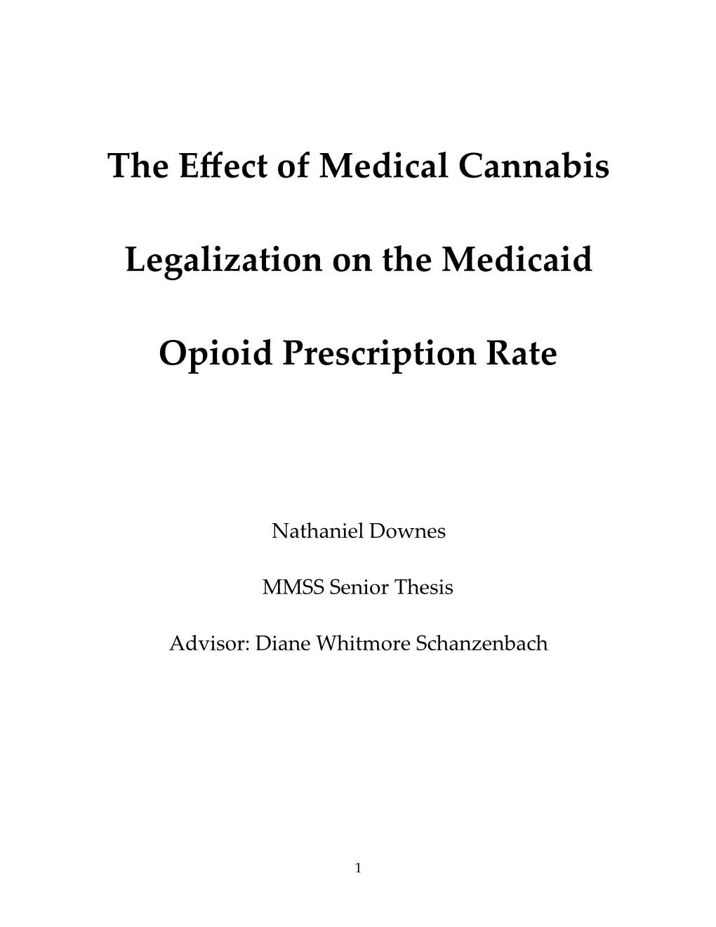 The Effect of Medical Cannabis Legalization on the Medicaid