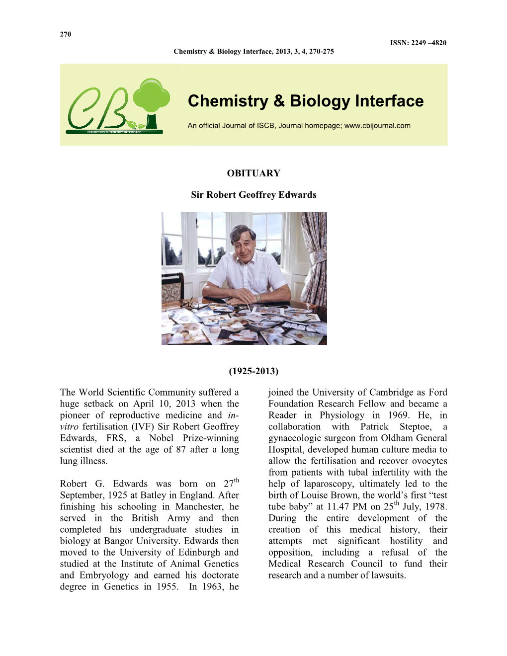 Chemistry & Biology Interface