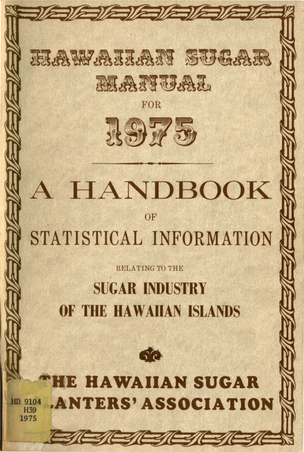 Hawaiian Sugar Manual 1975