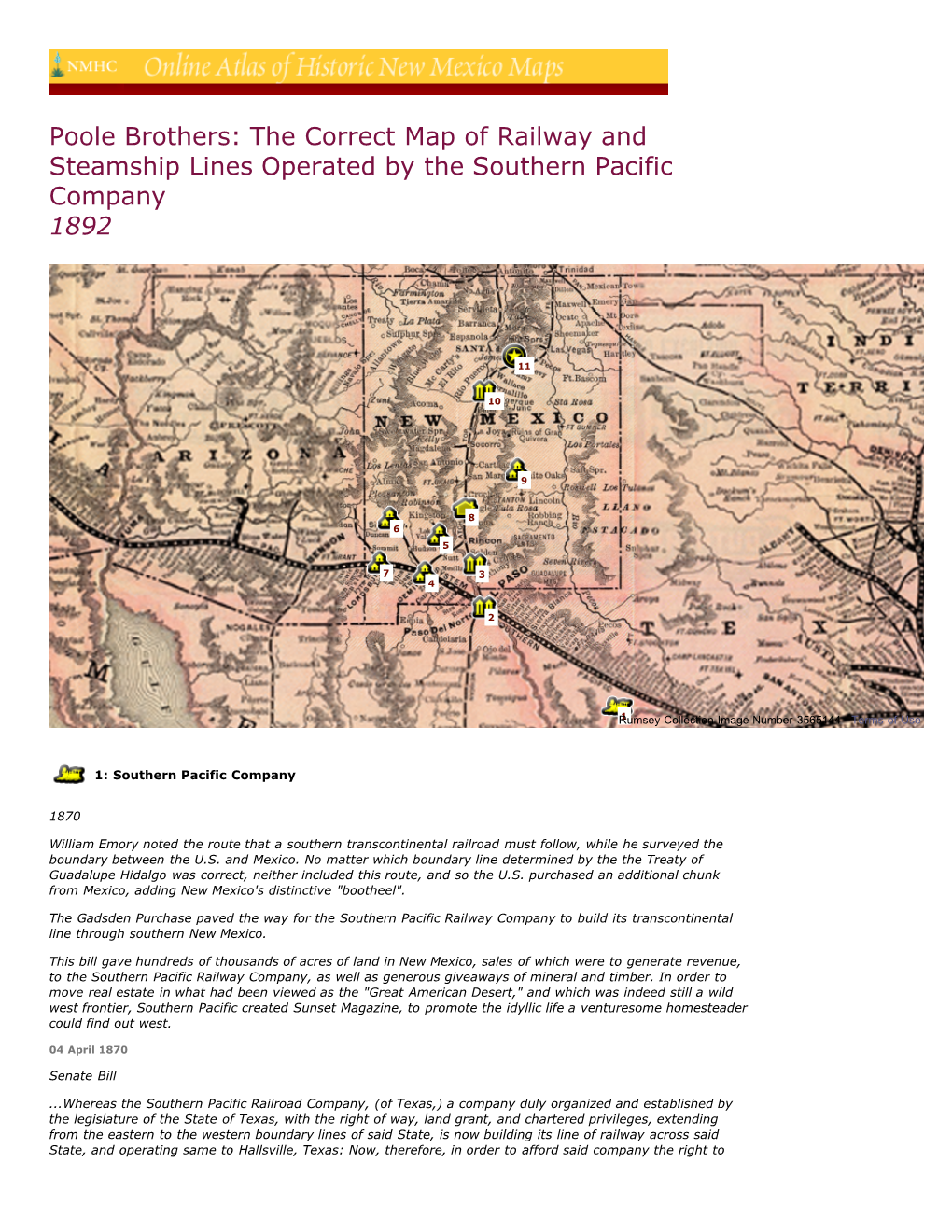 1892 Southern Pacific New Mexico