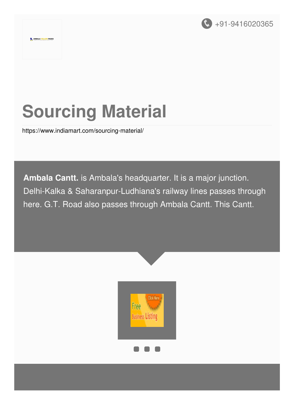 Sourcing Material