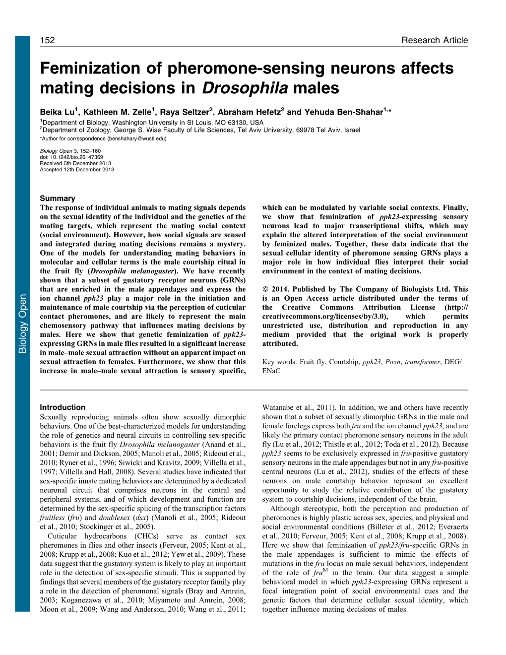 Feminization of Pheromone-Sensing Neurons Affects Mating Decisions in Drosophila Males