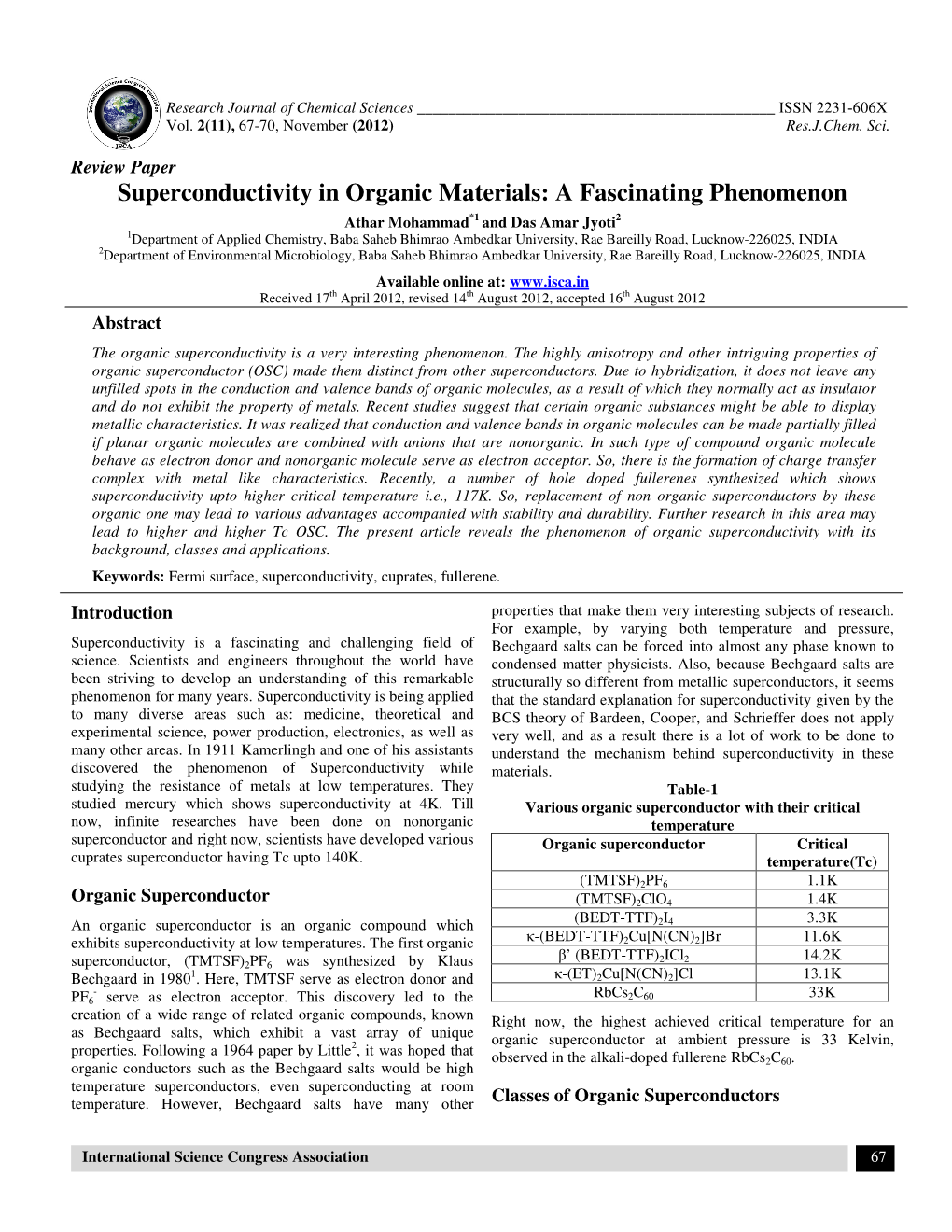 Superconductivity in Organic Materials: a Fascinating Phenomenon