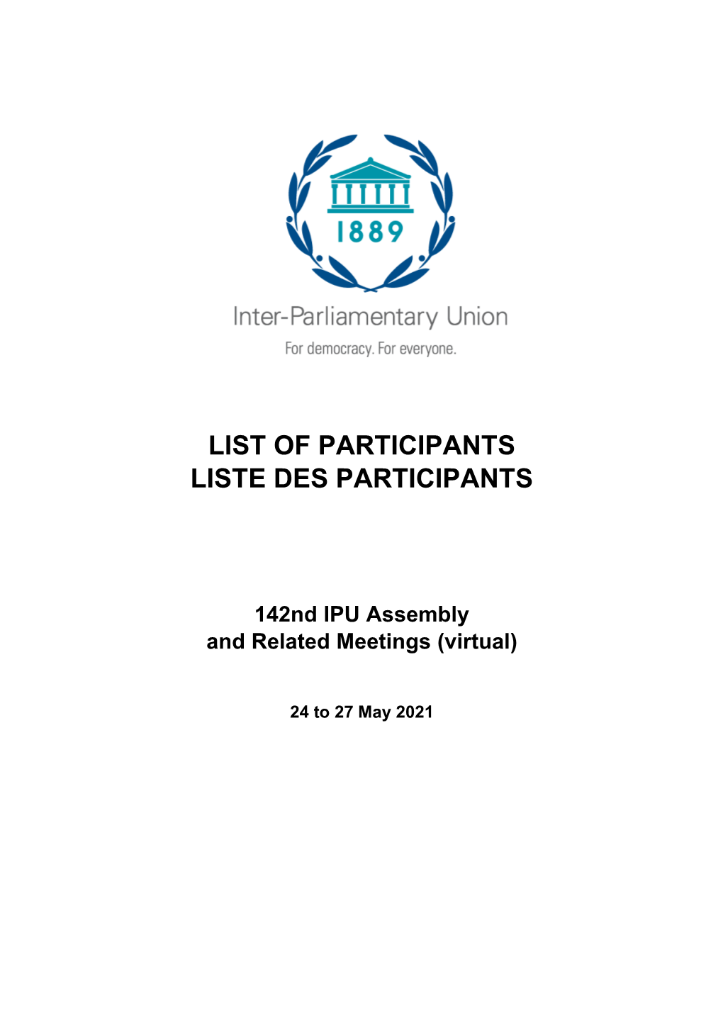 List of Participants Liste Des Participants