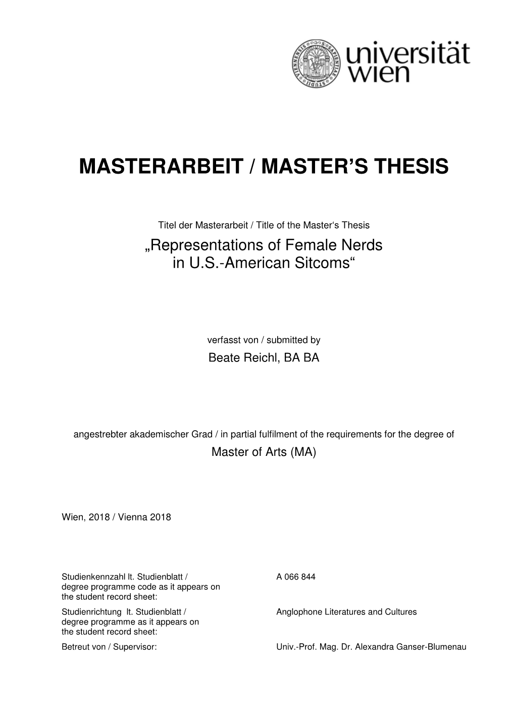 Masterarbeit / Master's Thesis