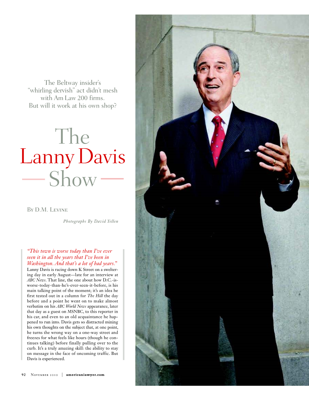 The Lanny Davis Show, American Lawyer, November