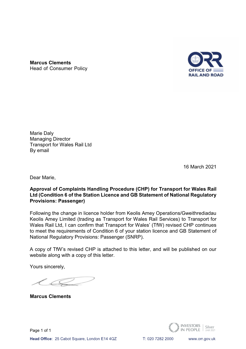 Transport for Wales Rail Limited- Complaints Handling Procedure