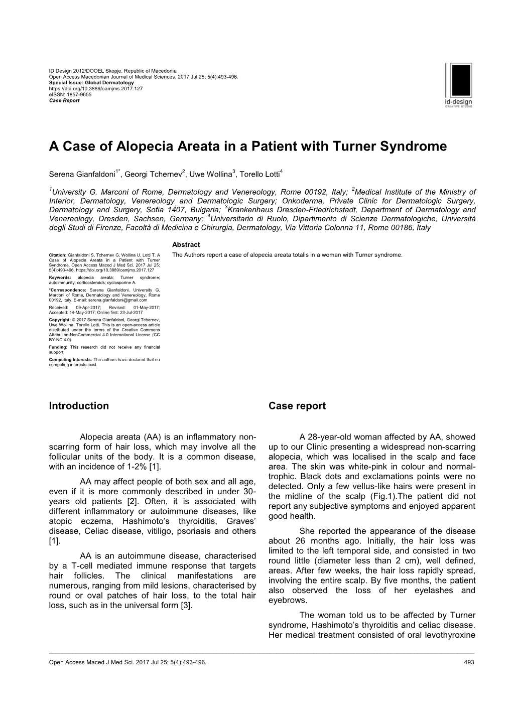 A Case of Alopecia Areata in a Patient with Turner Syndrome