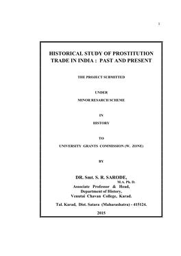 Historical Study of Prostitution Trade in India : Past and Present