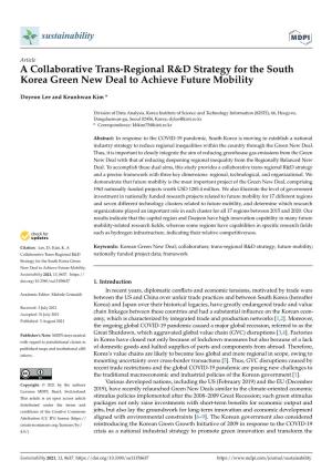 A Collaborative Trans-Regional R&D Strategy for the South Korea Green New Deal to Achieve Future Mobility