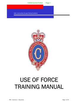 Use of Force Training Manual
