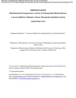 Multi-Functional Neuroprotective Activity of Neohesperidin Dihydrochalcone