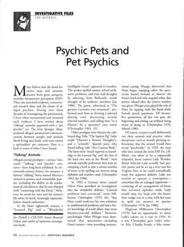 Psychic Pets and Pet Psychics