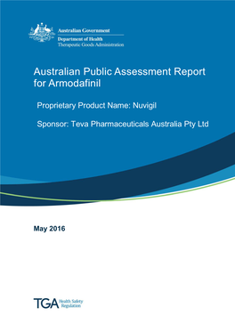 Australian Public Assessment for Armodafinil