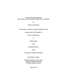 War, Politics and Humanitarian Relief in Iraq, 1990-2004 by Adrian Lee