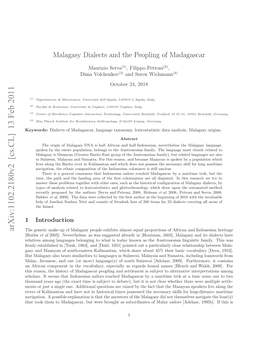 Malagasy Dialects and the Peopling of Madagascar