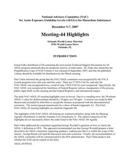 NAC/AEGL Committee Meeting Minutes, December 2007