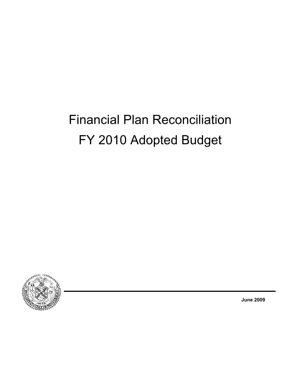 Financial Plan Reconciliation