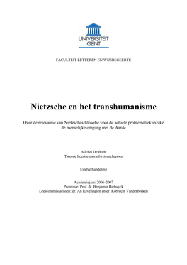 Nietzsche En Het Transhumanisme