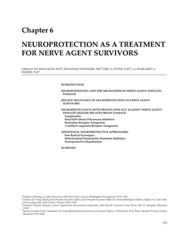Chapter 6 Neuroprotection As a Treatment for Nerve Agent Survivors
