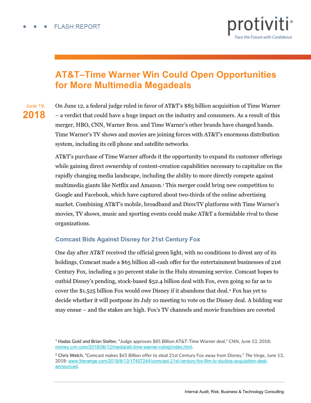 AT&T–Time Warner Win Could Open Opportunities for More Multimedia