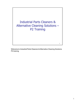 Industrial Parts Cleaners & Alternative Cleaning