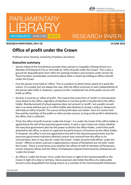 Office of Profit Under the Crown
