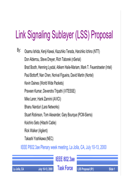 Link Signaling Sublayer Proposal