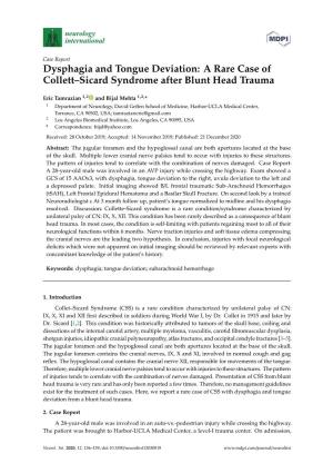 A Rare Case of Collett–Sicard Syndrome After Blunt Head Trauma
