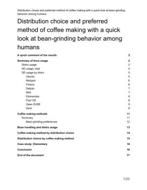 Distribution Choice and Preferred Method of Coffee Making with A