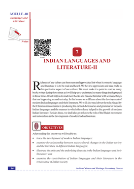 7 Indian Languages and Literature-Ii
