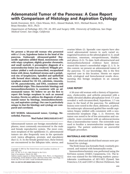 Adenomatoid Tumor of the Pancreas