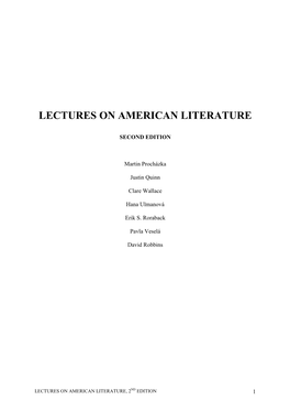 Lectures on American Literature 11-10-2010
