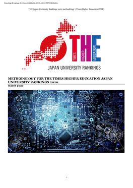 METHODOLOGY for the TIMES HIGHER EDUCATION JAPAN UNIVERSITY RANKINGS 2020 March 2020