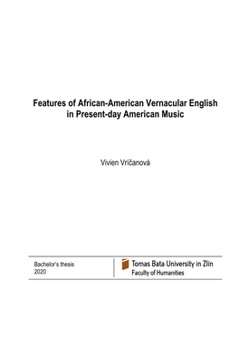 Features of African-American Vernacular English in Present-Day American Music