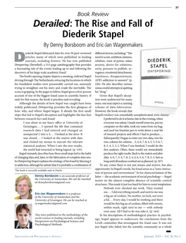 Derailed: the Rise and Fall of Diederik Stapel by Denny Borsboom and Eric-Jan Wagenmakers