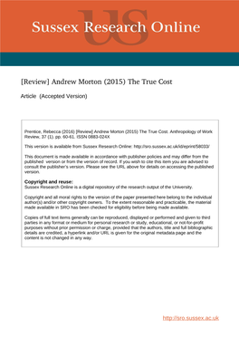 [Review] Andrew Morton (2015) the True Cost